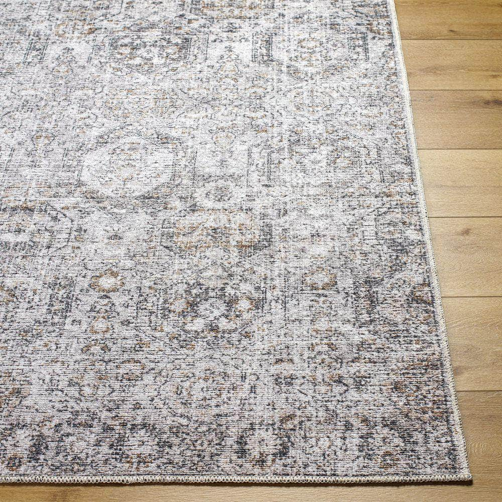 Machine Woven VNY-2309 Light Gray, Black Rugs #color_light gray, black