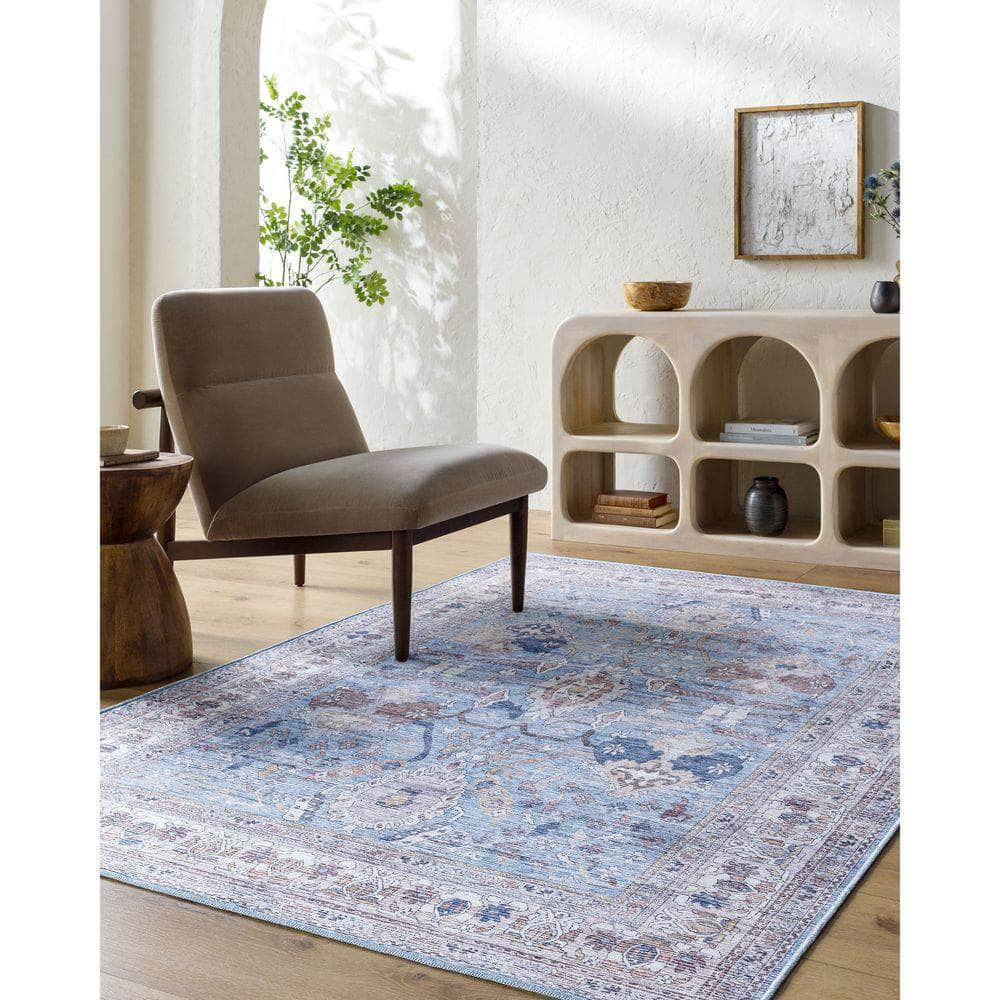 Machine Woven GOR-2302 Denim, Cream Rugs #color_denim, cream