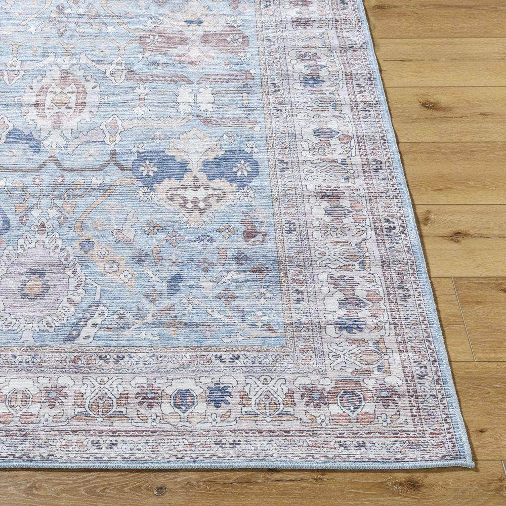 Machine Woven GOR-2302 Denim, Cream Rugs #color_denim, cream