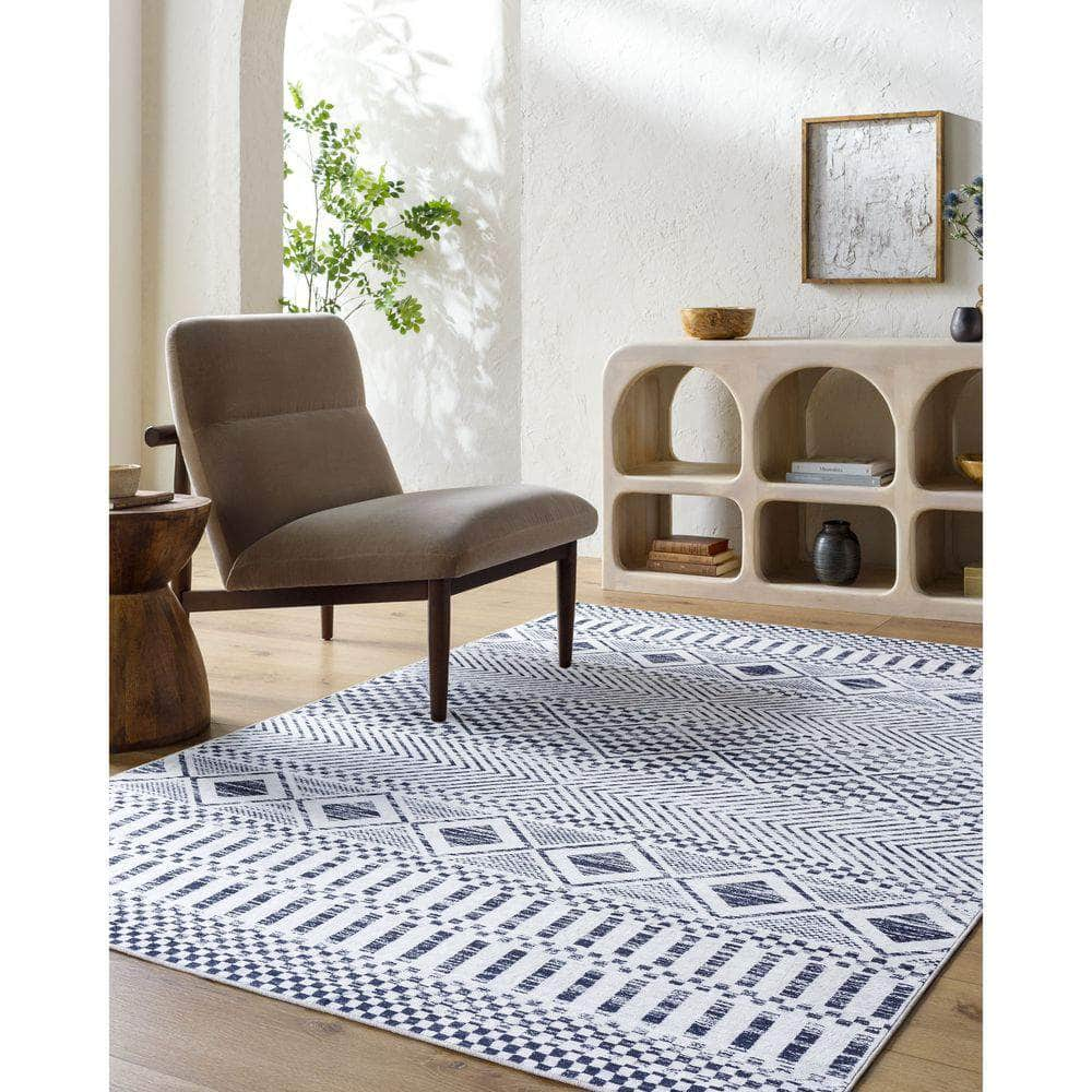 Machine Woven LVB-2328 Off-White, Slate Rugs #color_off-white, slate