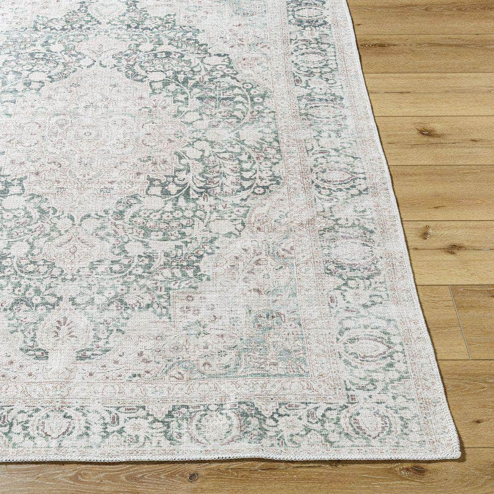 Machine Woven AML-2393 Medium Green, Cream Rugs #color_medium green, cream