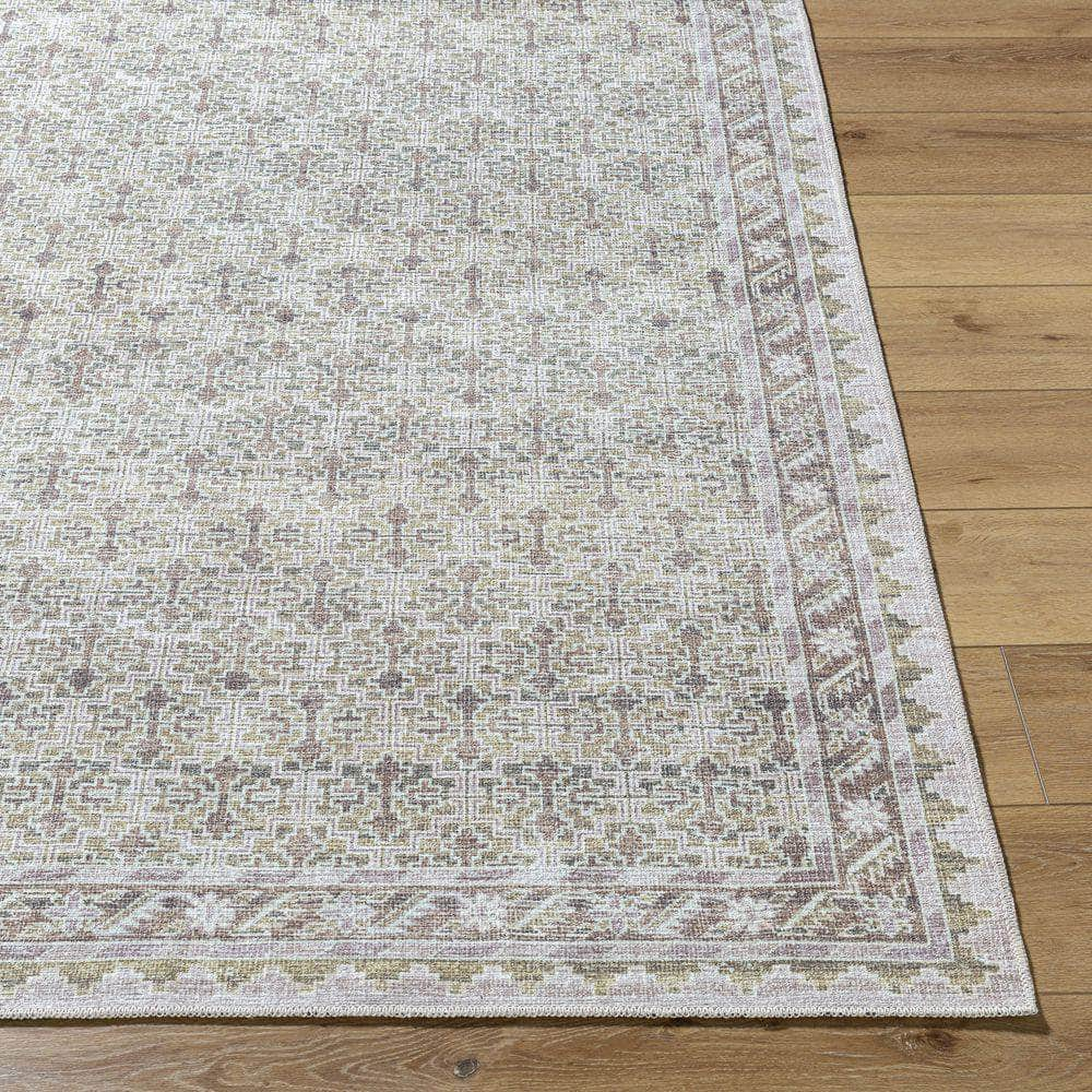 Machine Woven PNWRN-2305 Olive, Light Brown Rugs #color_olive, light brown