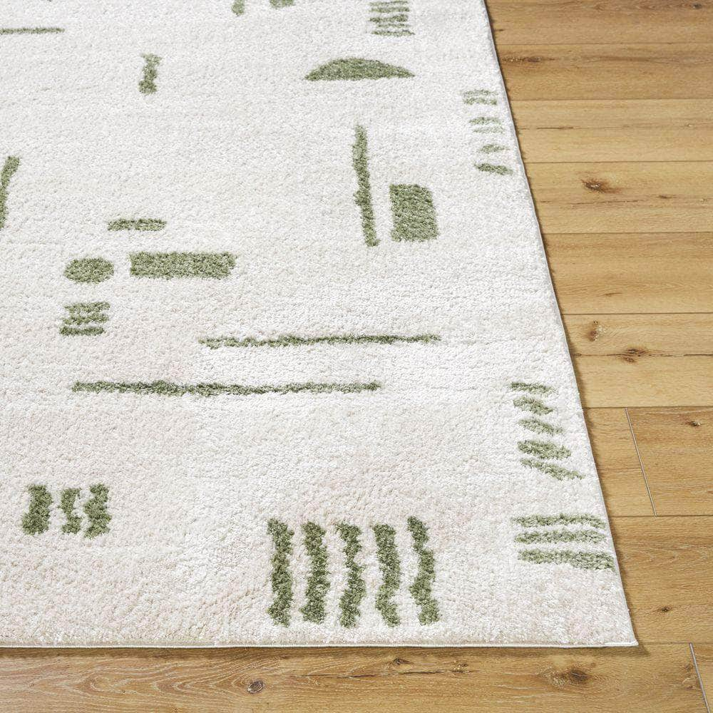 Machine Woven FSG-2302 Light Beige, Grass Green Rugs #color_light beige, grass green