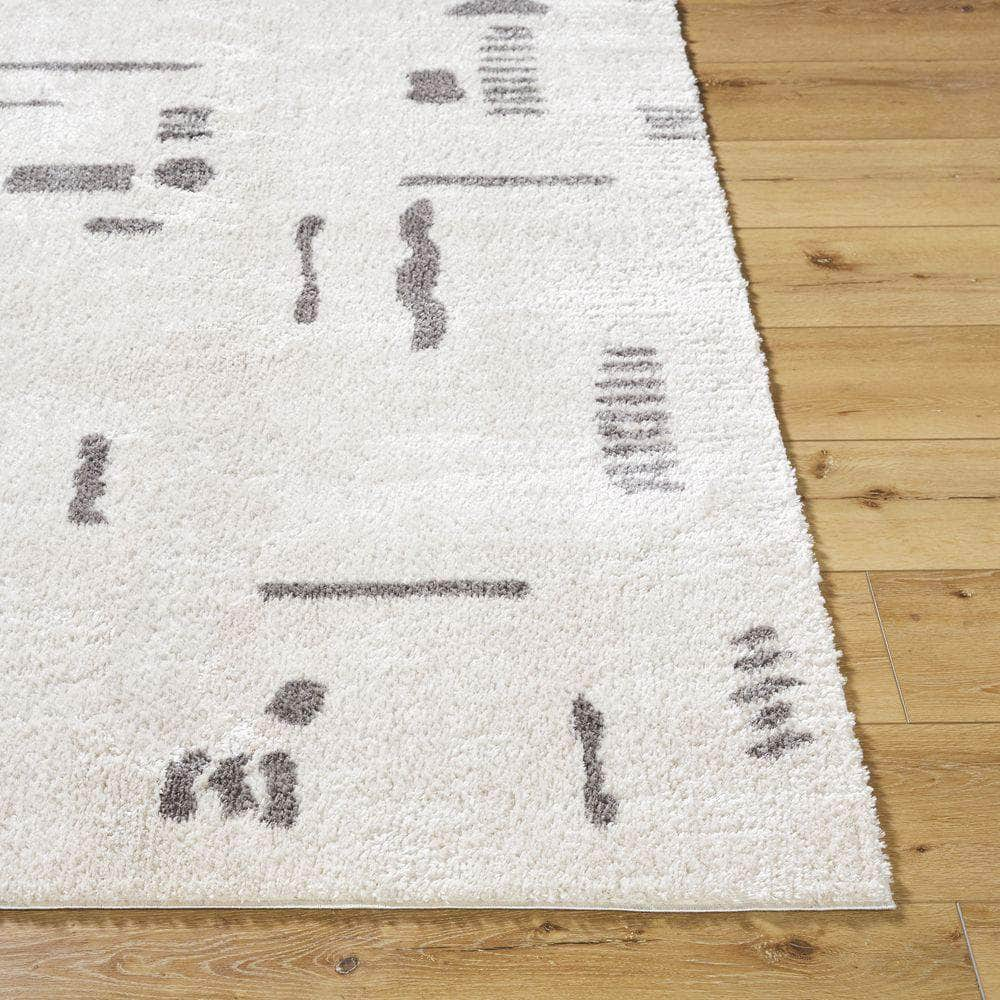 Machine Woven FSG-2303 Light Beige, Charcoal Rugs #color_light beige, charcoal