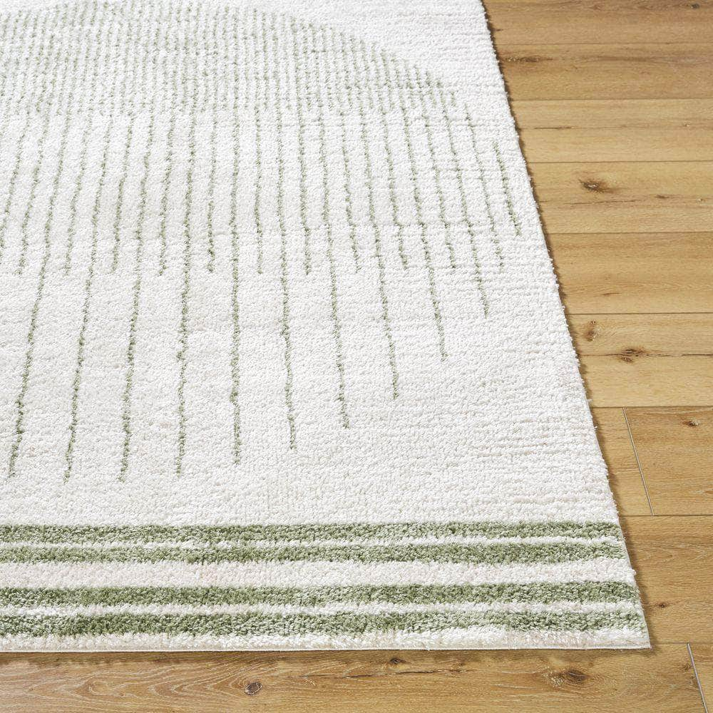 Machine Woven FSG-2307 Light Beige, Grass Green Rugs #color_light beige, grass green