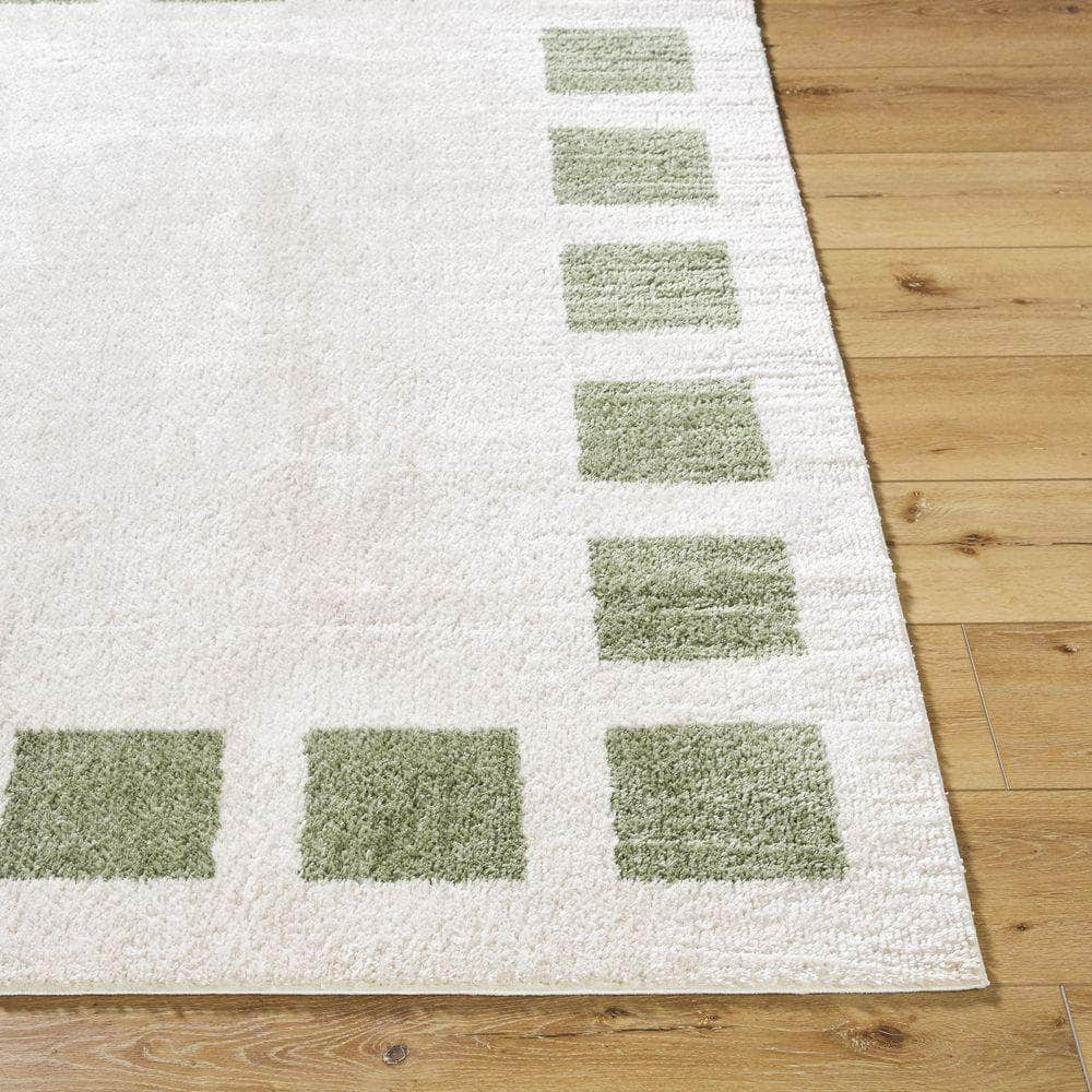 Machine Woven FSG-2315 Light Beige, Grass Green Rugs #color_light beige, grass green