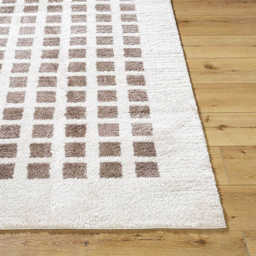 Machine Woven FSG-2318 Light Beige, Dark Brown Rugs #color_light beige, dark brown