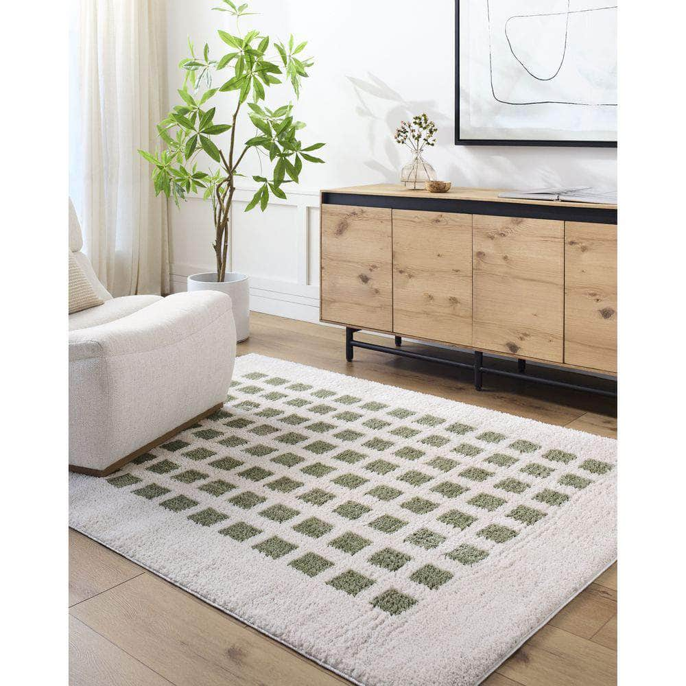 Machine Woven FSG-2320 Light Beige, Grass Green Rugs #color_light beige, grass green