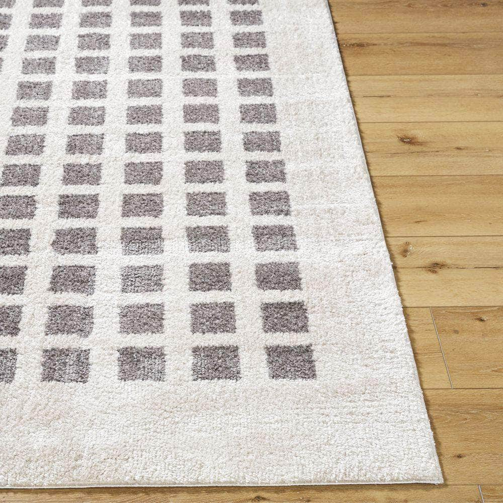 Machine Woven FSG-2321 Light Beige, Charcoal Rugs #color_light beige, charcoal