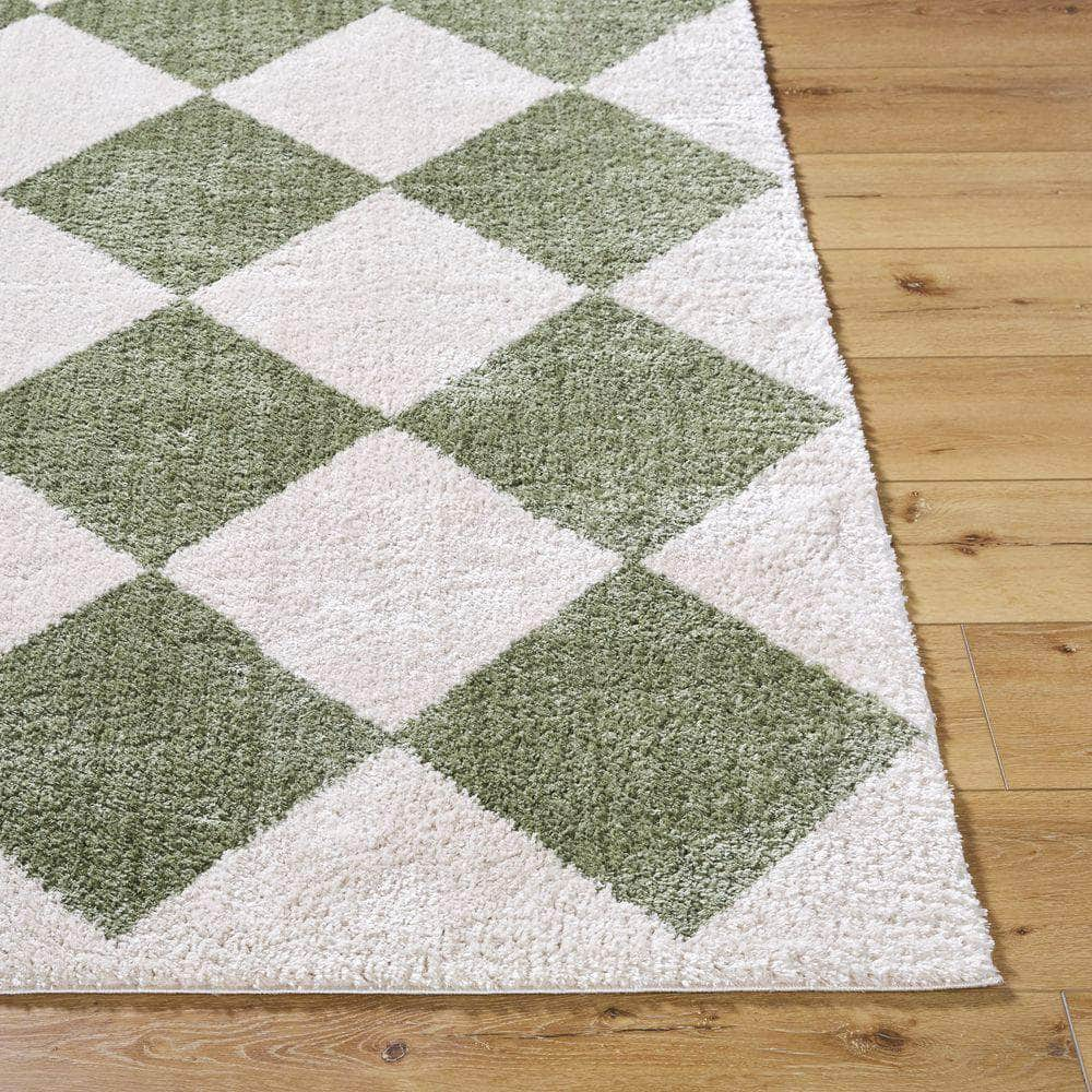 Machine Woven FSG-2325 Light Beige, Grass Green Rugs #color_light beige, grass green