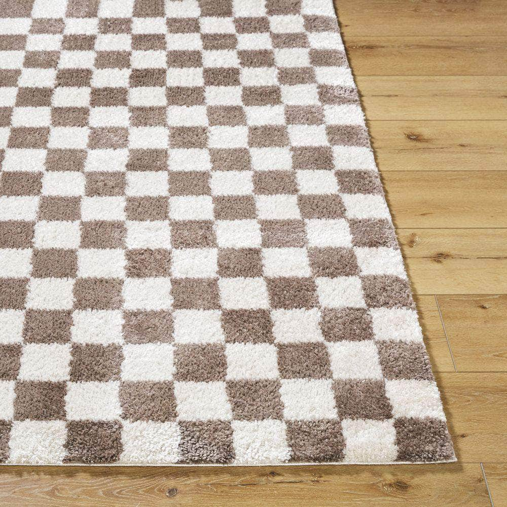 Machine Woven FSG-2328 Light Beige, Dark Brown Rugs #color_light beige, dark brown