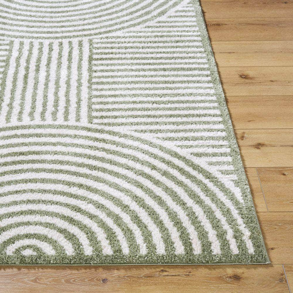 Machine Woven FSG-2333 Light Beige, Grass Green Rugs #color_light beige, grass green