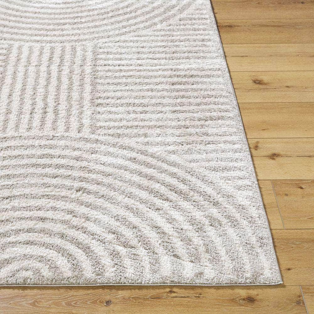 Machine Woven FSG-2335 Light Beige, Medium Gray Rugs #color_light beige, medium gray