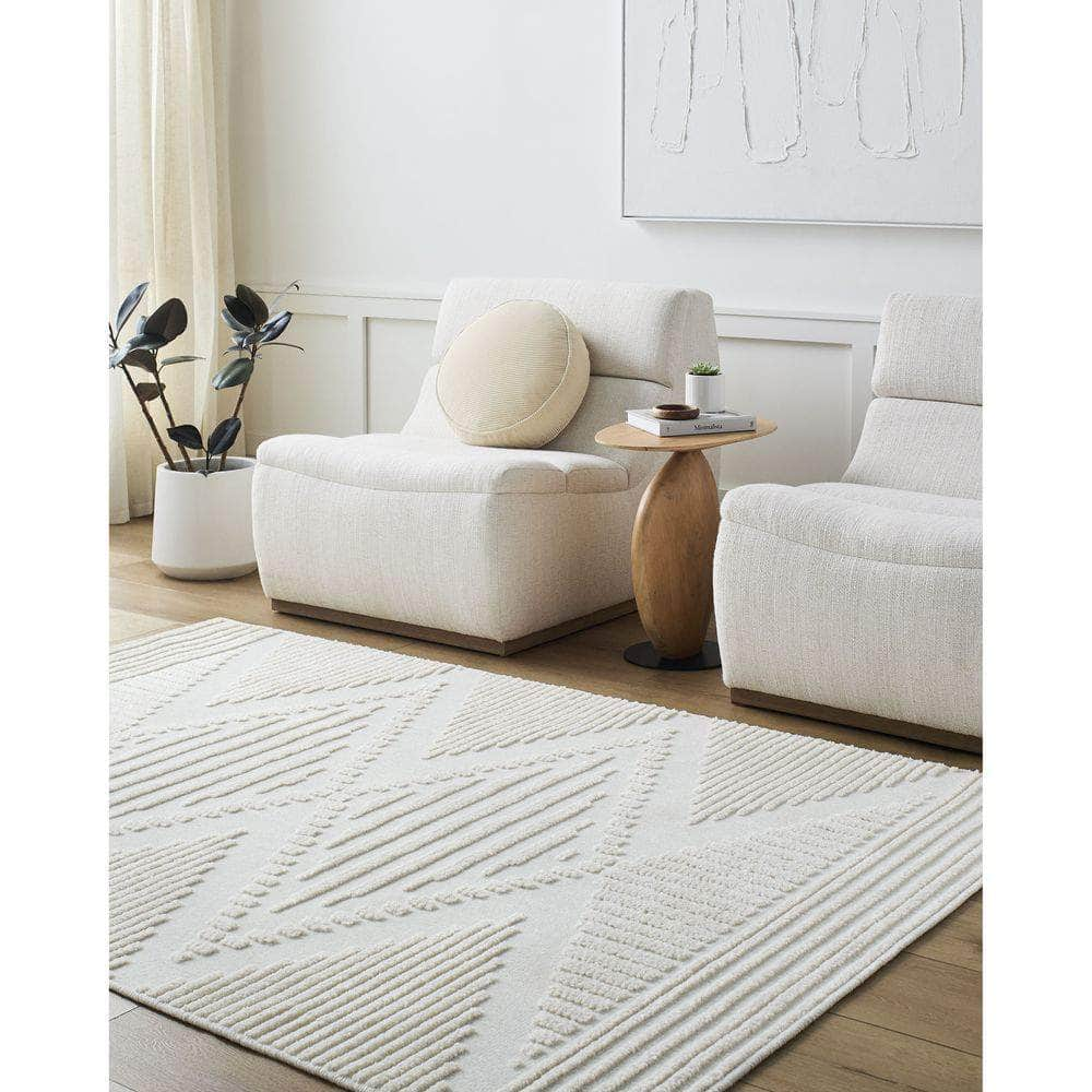 Machine Woven LYA-2341 Cream, White Rugs #color_cream, white