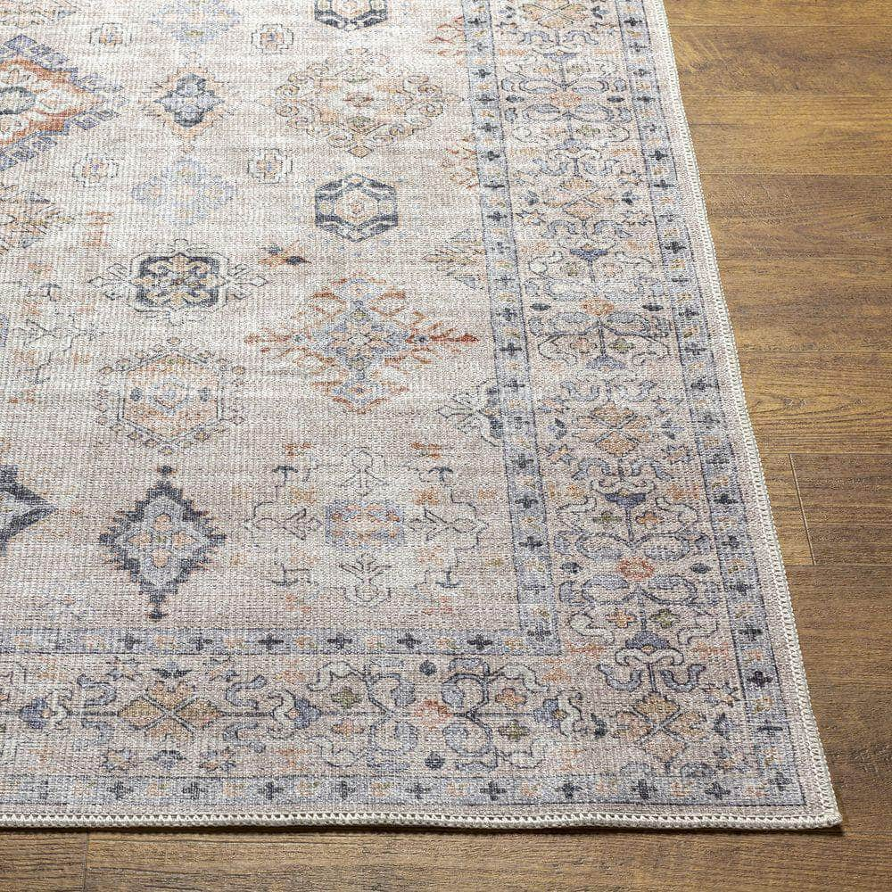 Machine Woven ALY-2302 Rust, Dark Blue Rugs #color_rust, dark blue