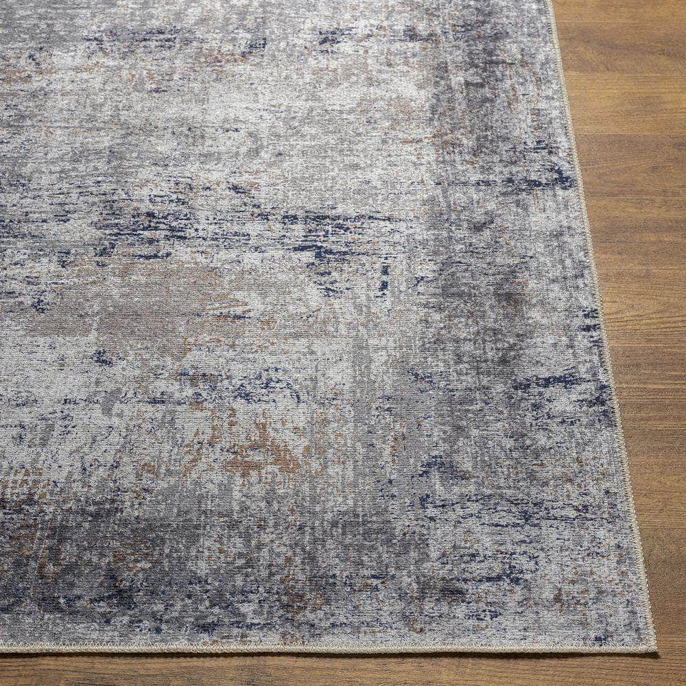 Machine Woven THI-2708 Dark Blue, Medium Brown Rugs #color_dark blue, medium brown