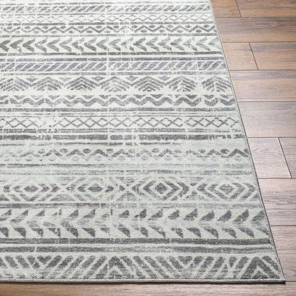 Machine Woven HRH-2301 Medium Gray, Gray Rugs #color_medium gray, gray