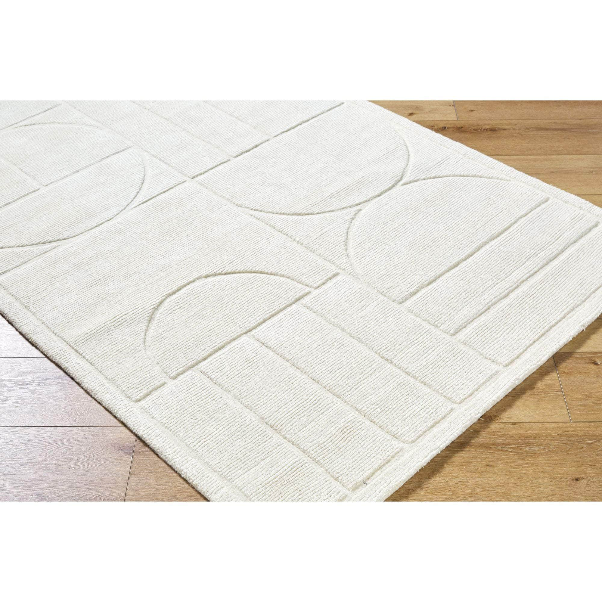 Handmade M-5485 Off-White, Light Silver Rugs #color_off-white, light silver