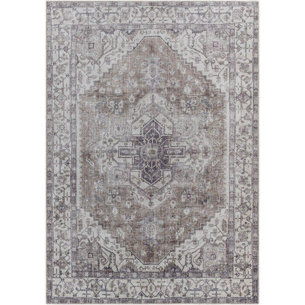 Machine Woven AML-2371 Medium Brown, Light Sage Rugs #color_medium brown, light sage