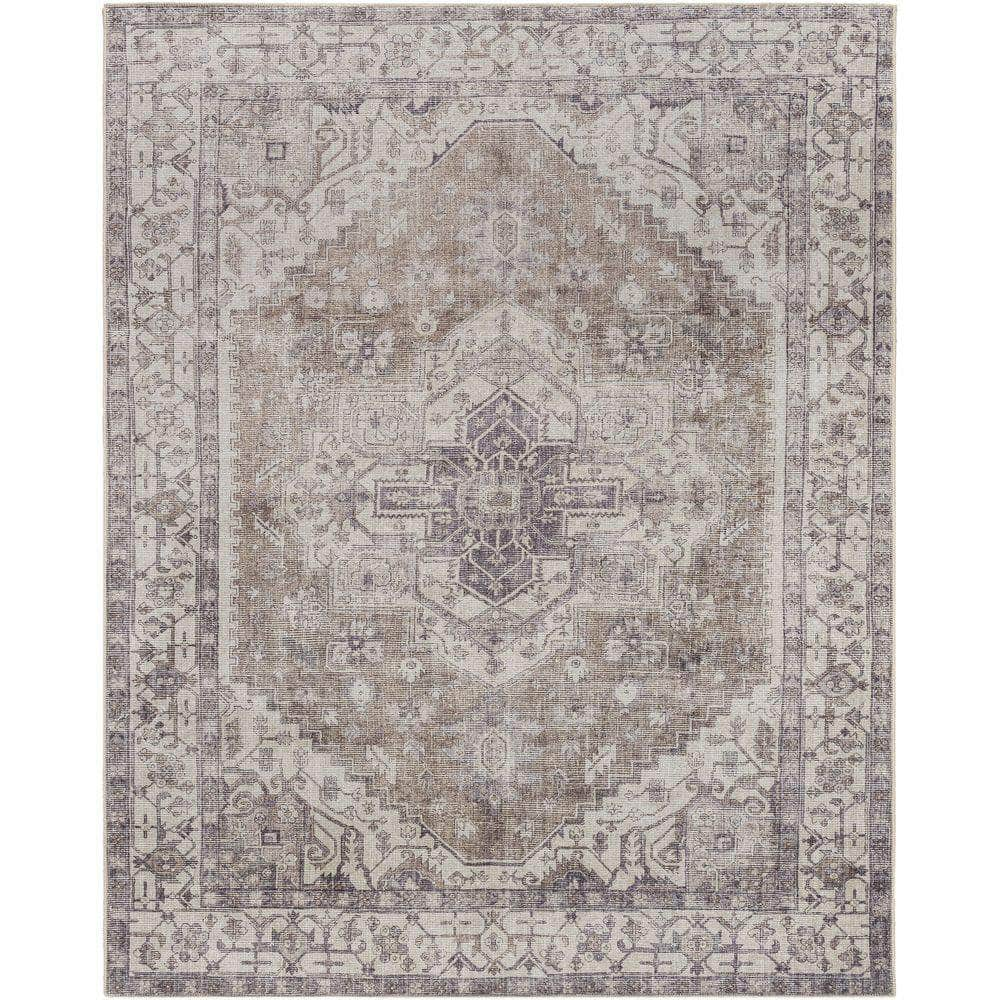 Machine Woven AML-2371 Medium Brown, Light Sage Rugs #color_medium brown, light sage