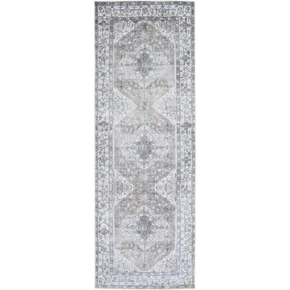 Machine Woven AML-2371 Medium Brown, Light Sage Rugs #color_medium brown, light sage