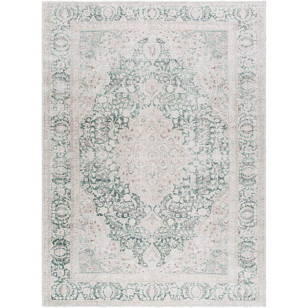 Machine Woven AML-2393 Medium Green, Cream Rugs #color_medium green, cream