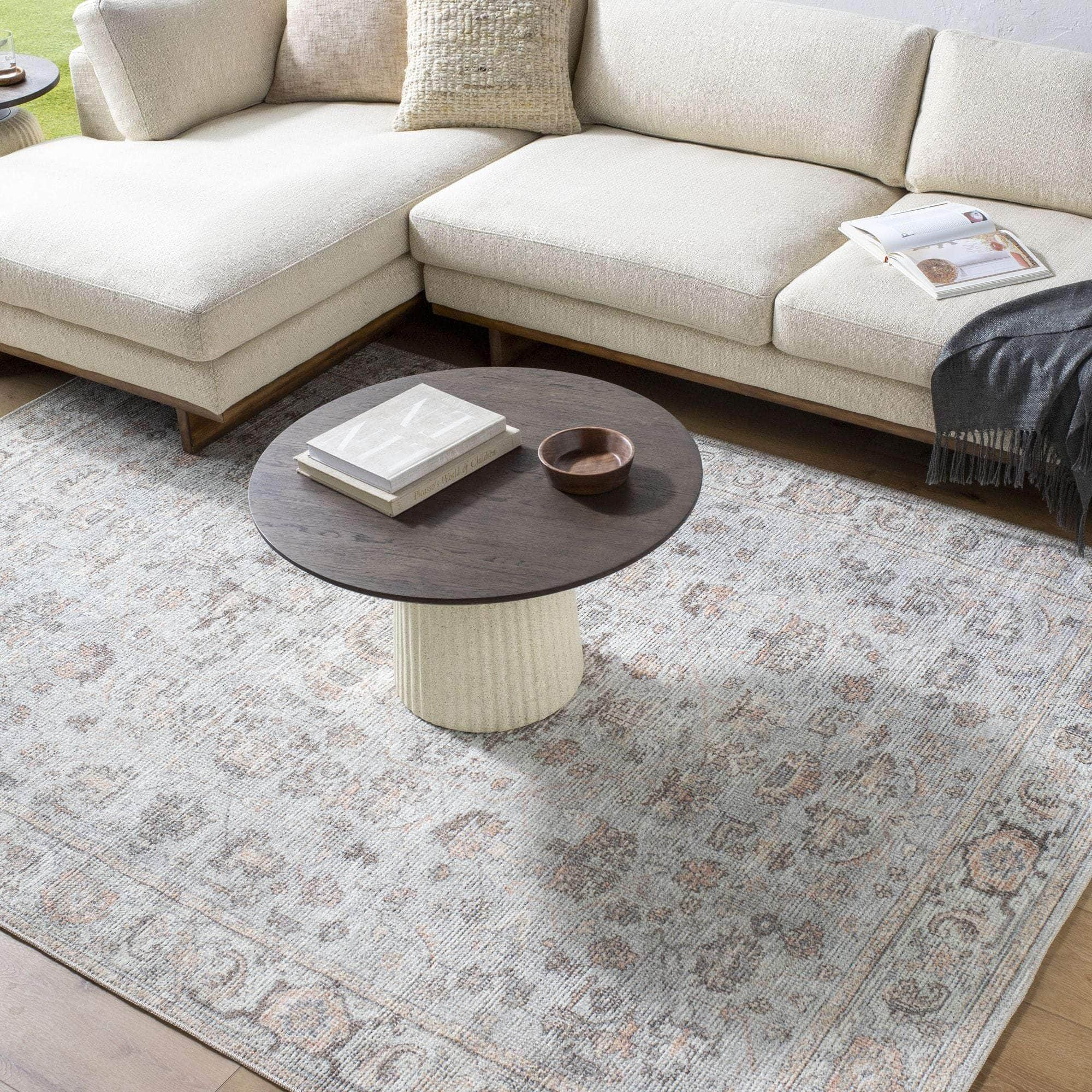 Machine Woven PNWOL-2303 Gray, Tan, Charcoal, Brown, Cream, Light Beige Rugs #color_gray, tan, charcoal, brown, cream, light beige