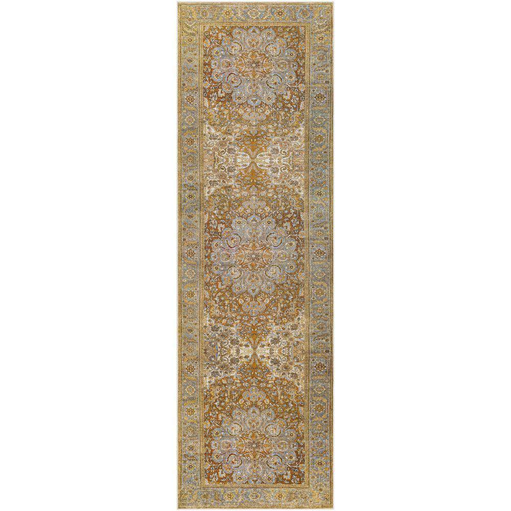 Machine Woven LVB-2302 Mustard, Medium Brown Rugs #color_mustard, medium brown