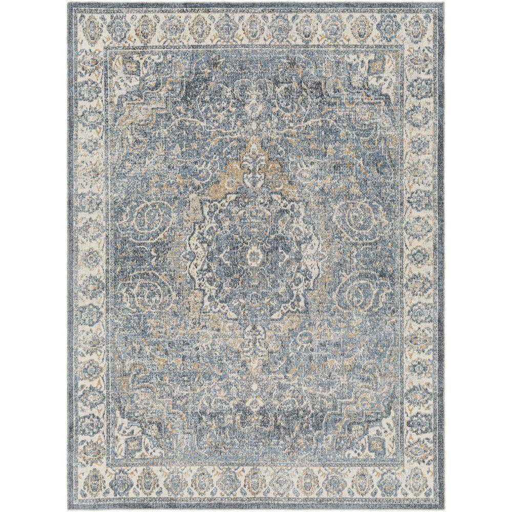 Machine Woven LLL-2320 Oatmeal, Dark Blue Rugs #color_oatmeal, dark blue