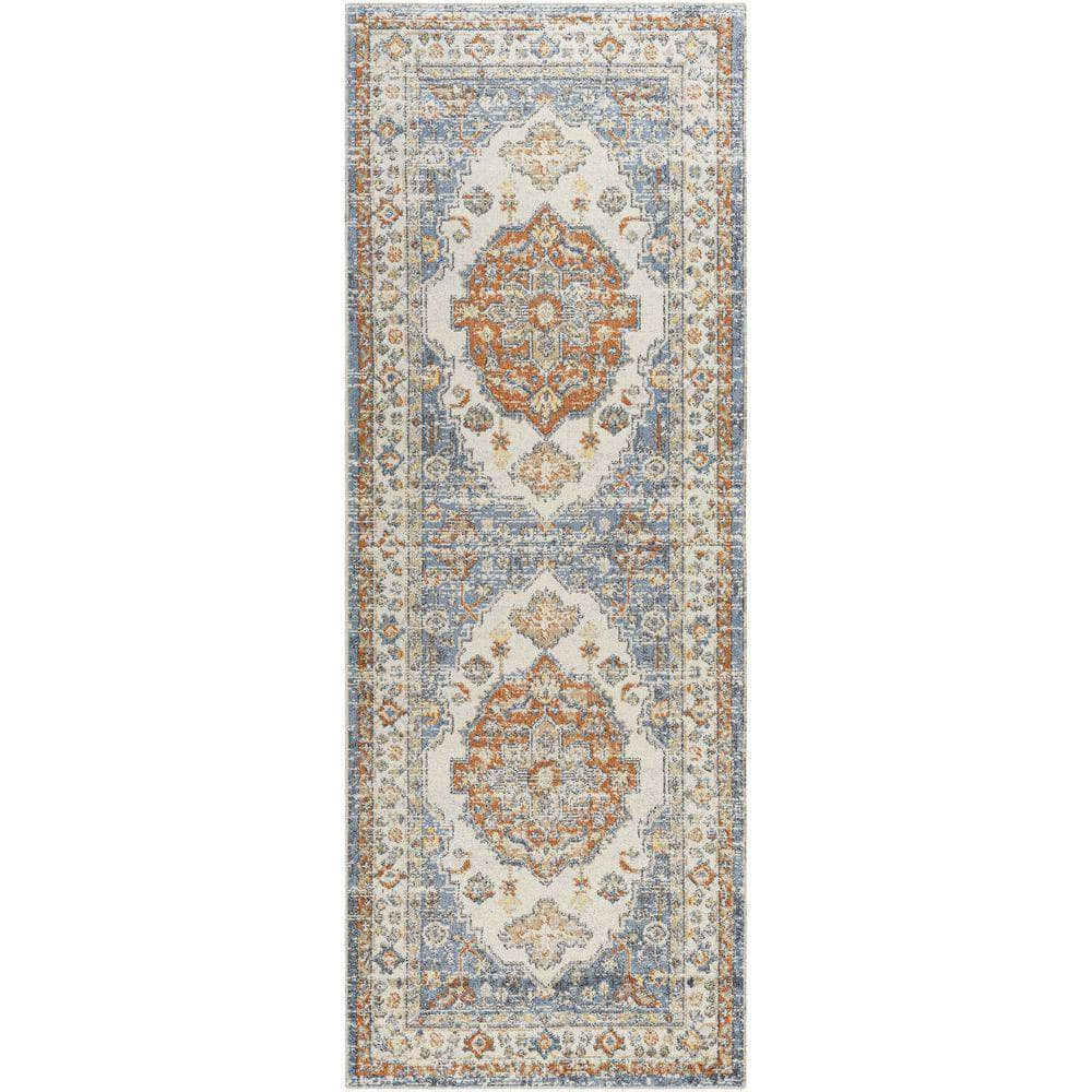 Machine Woven LLL-2305 Oatmeal, Dark Blue Rugs #color_oatmeal, dark blue