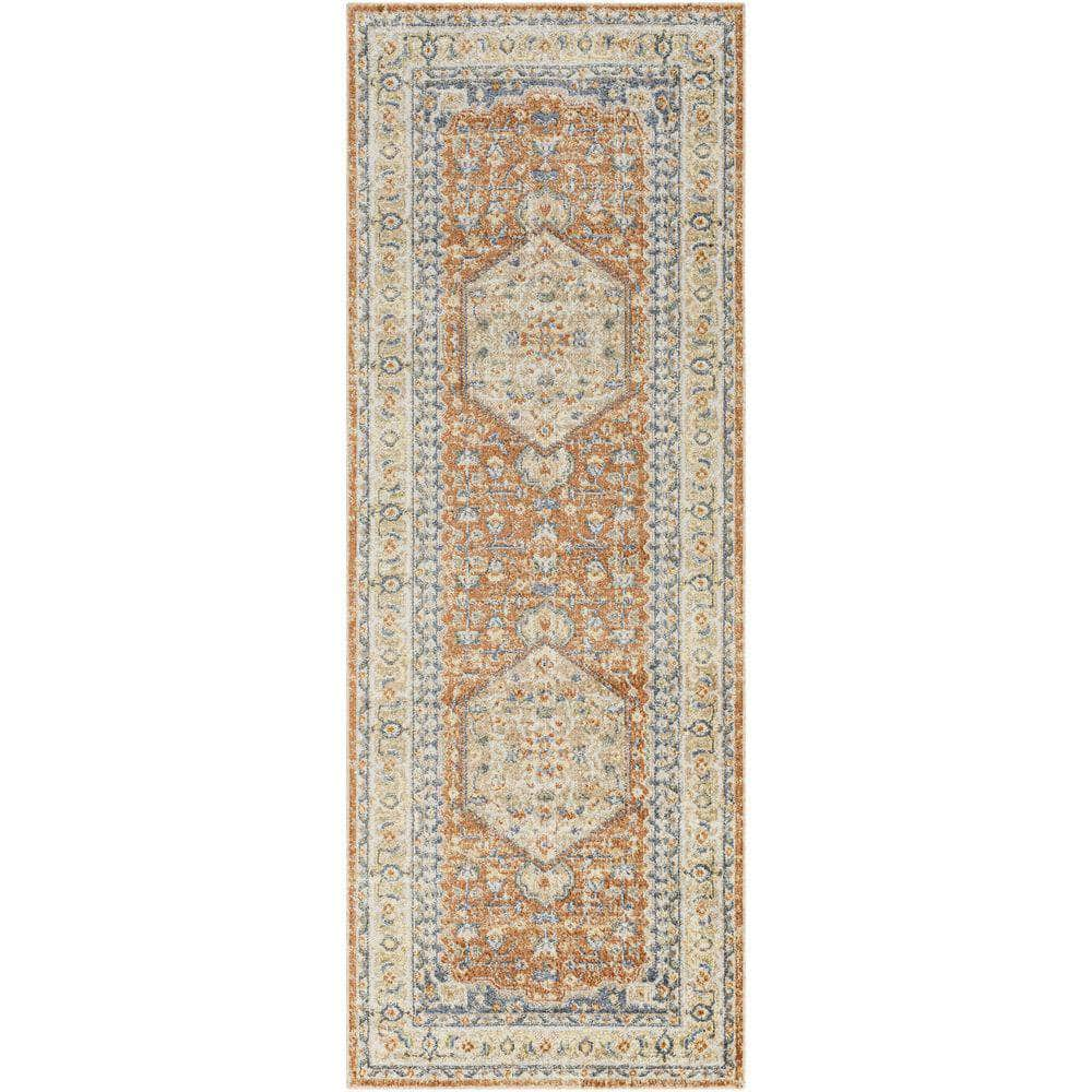 Machine Woven LLL-2306 Oatmeal, Rust Rugs #color_oatmeal, rust