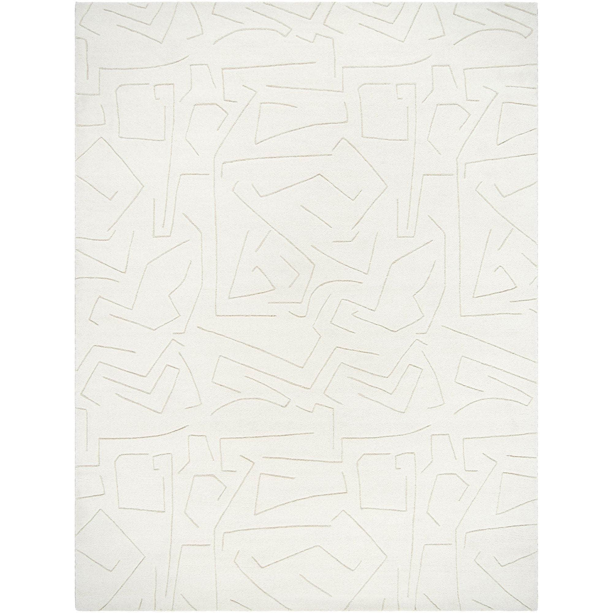 Handmade PBO-2312 Off-White, White, Light Silver Rugs #color_off-white, white, light silver