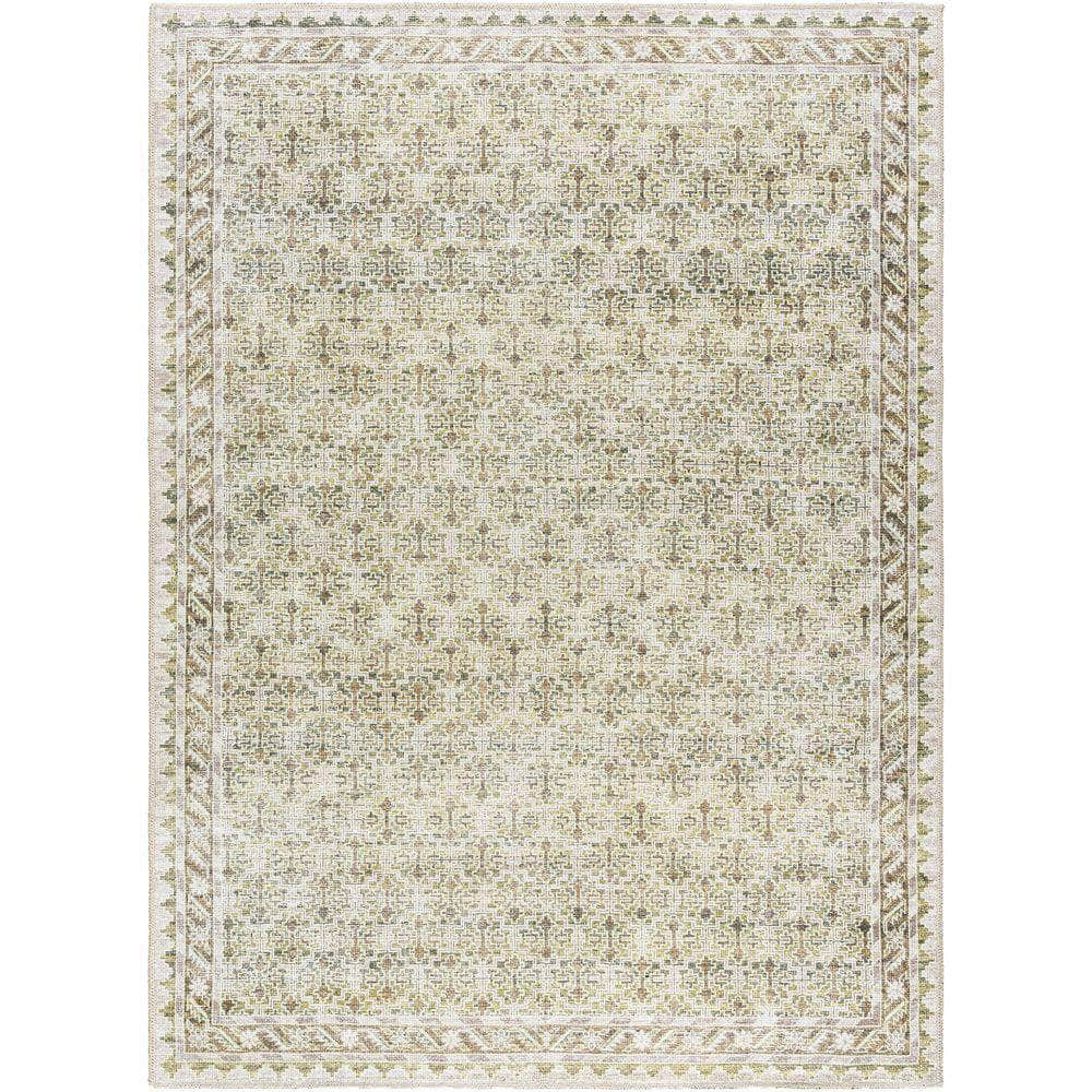 Machine Woven PNWRN-2305 Olive, Light Brown Rugs #color_olive, light brown