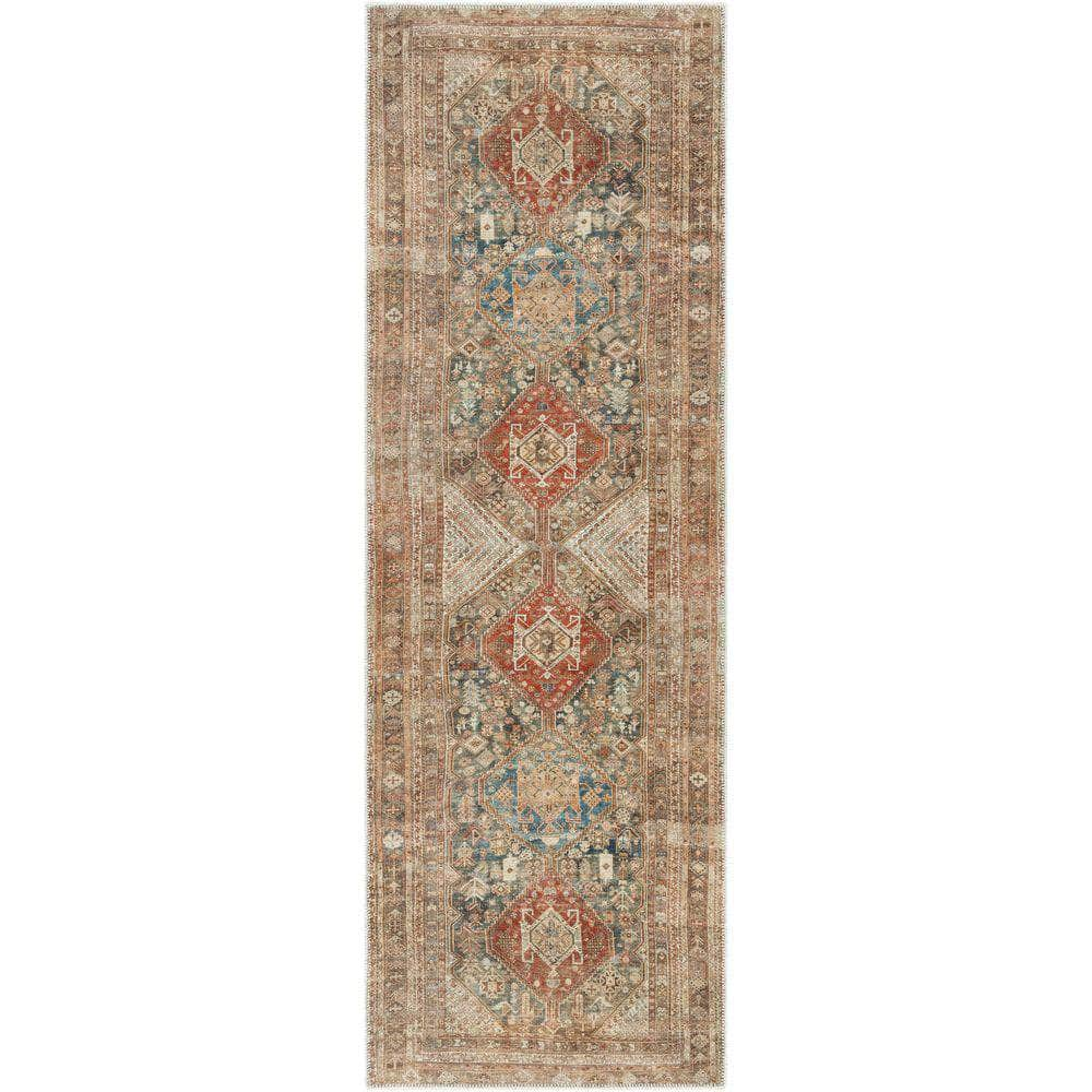 Machine Woven AML-2354 Olive, Rust Rugs #color_olive, rust