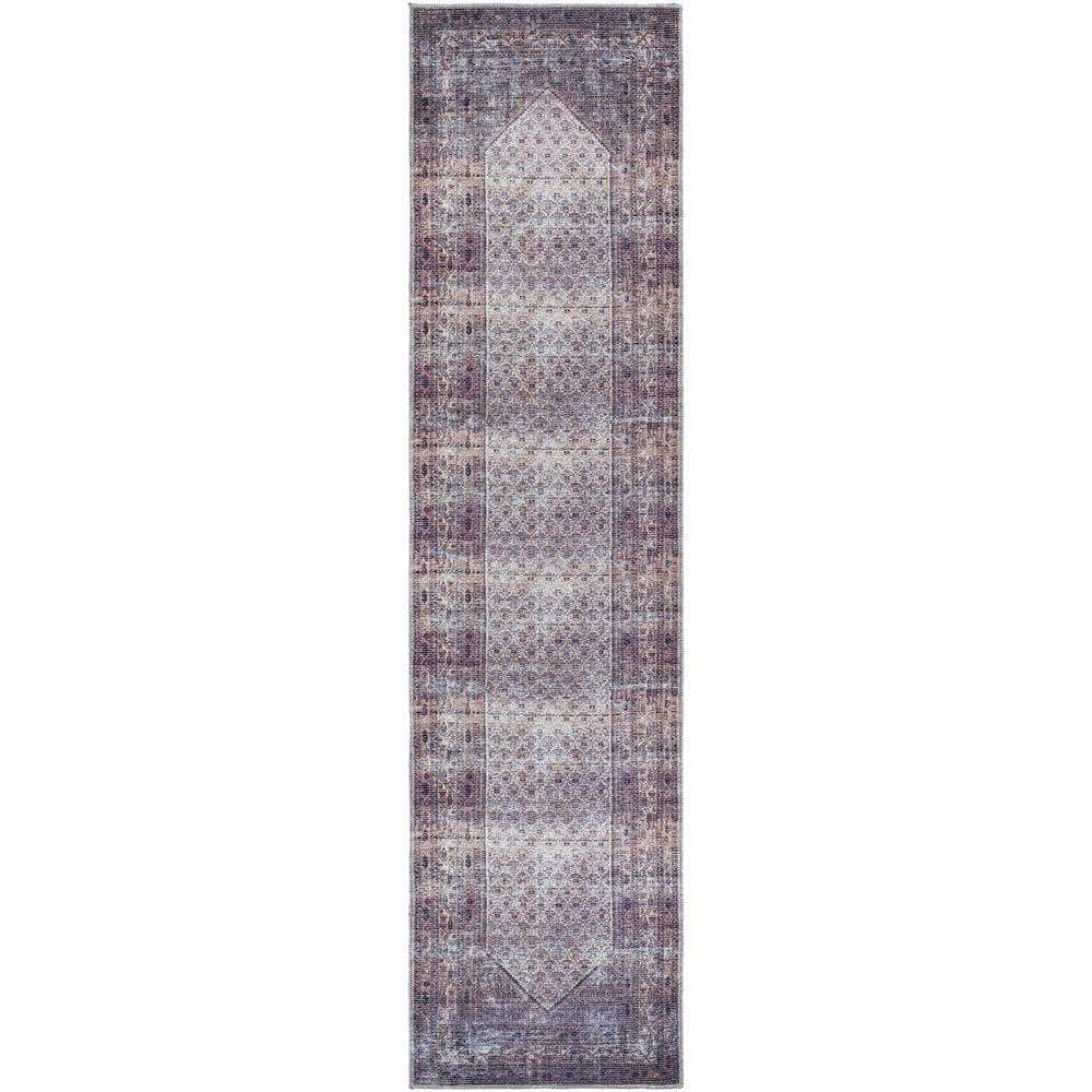 Machine Woven CLN-2313 Plum, Ink Blue Rugs #color_plum, ink blue