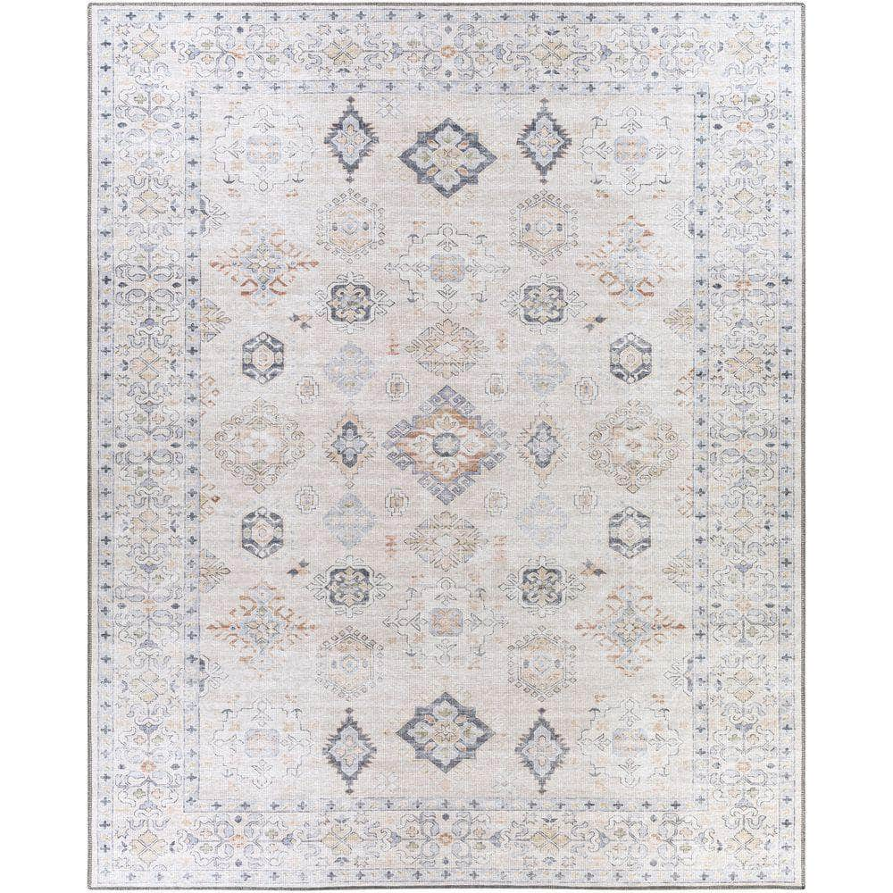 Machine Woven ALY-2302 Rust, Dark Blue Rugs #color_rust, dark blue