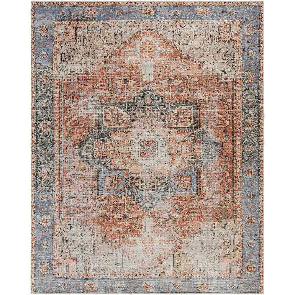 Machine Woven AML-2309 Rust, Light Gray Rugs #color_rust, light gray