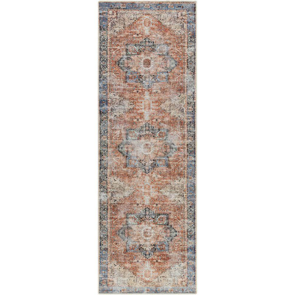 Machine Woven AML-2309 Rust, Light Gray Rugs #color_rust, light gray