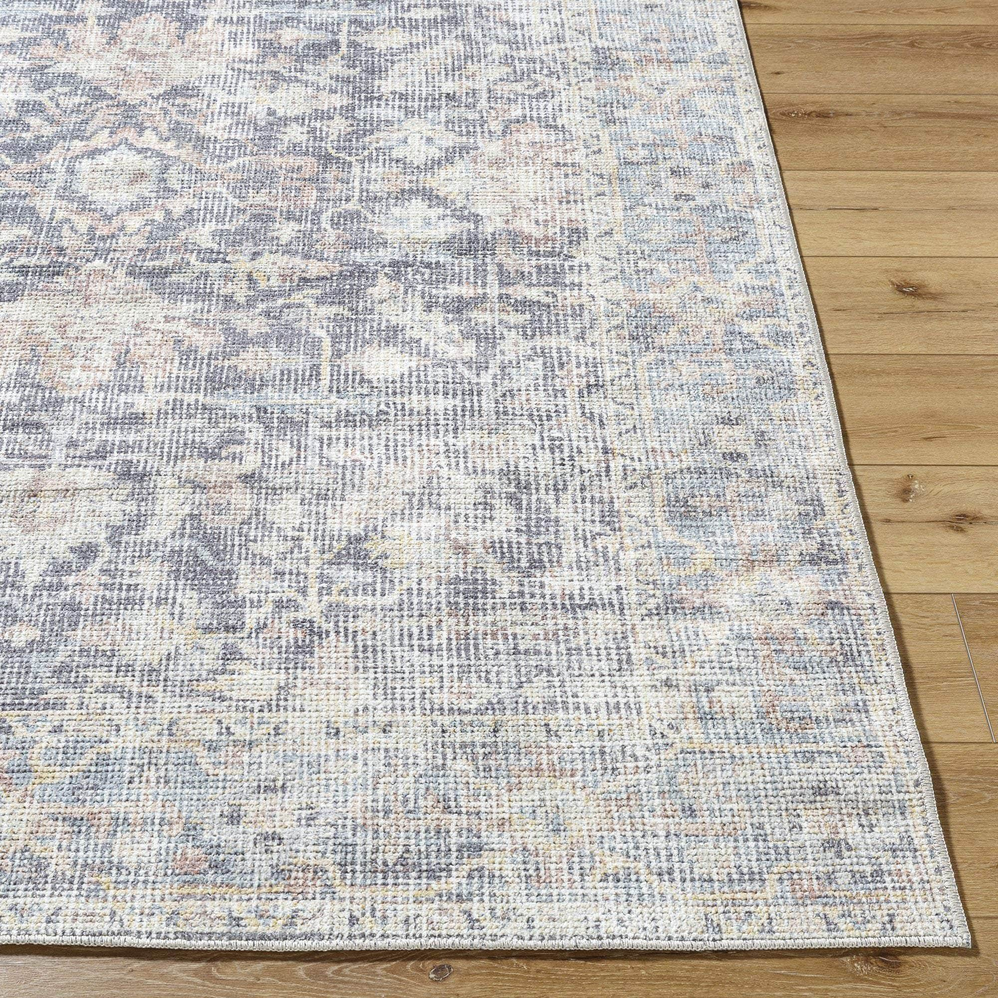 Machine Woven PNWOL-2304 Charcoal, Sky Blue, Amber, Seafoam, Light Brown, Gray Rugs #color_charcoal, sky blue, amber, seafoam, light brown, gray