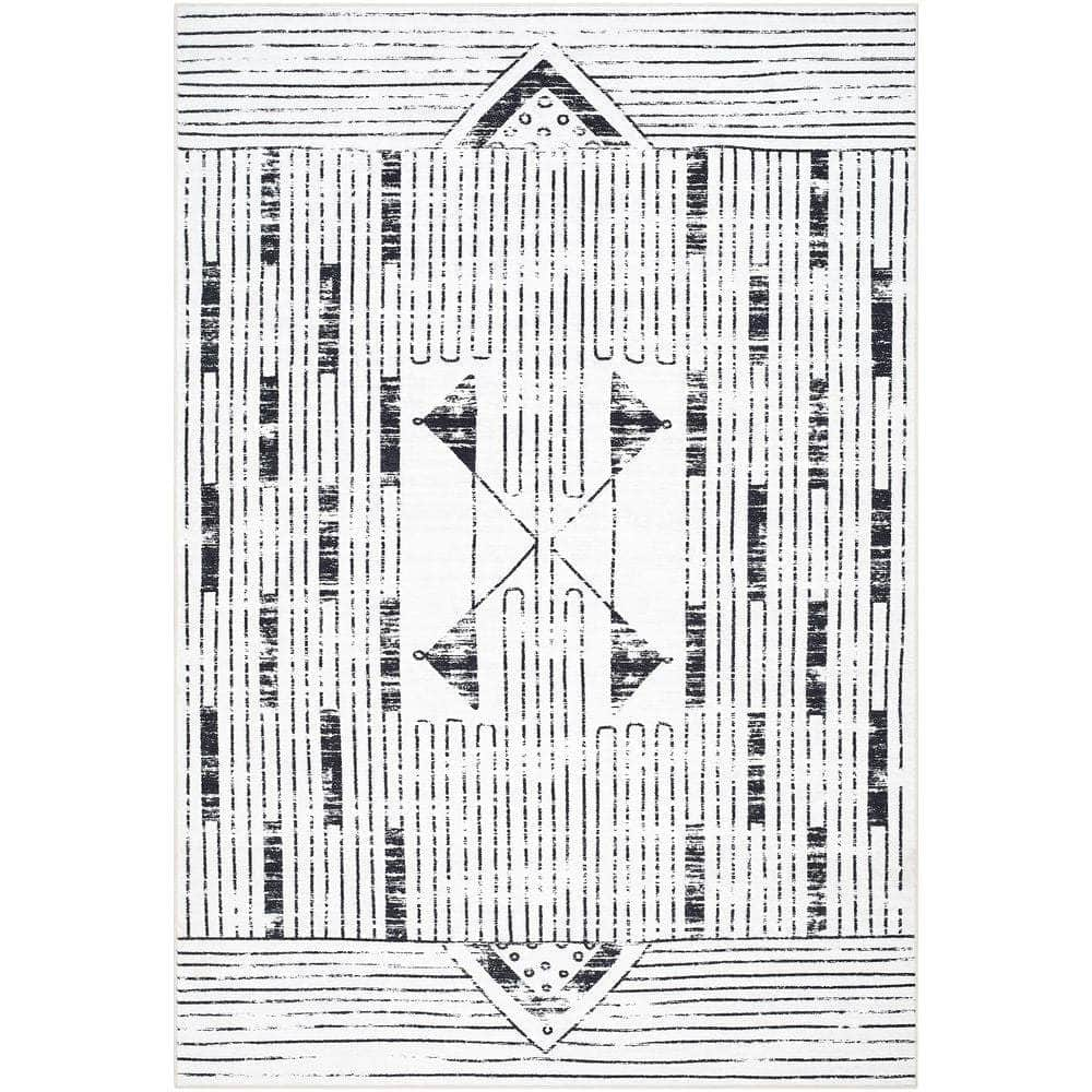 Machine Woven LVB-2332 White, Light Silver Rugs #color_white, light silver