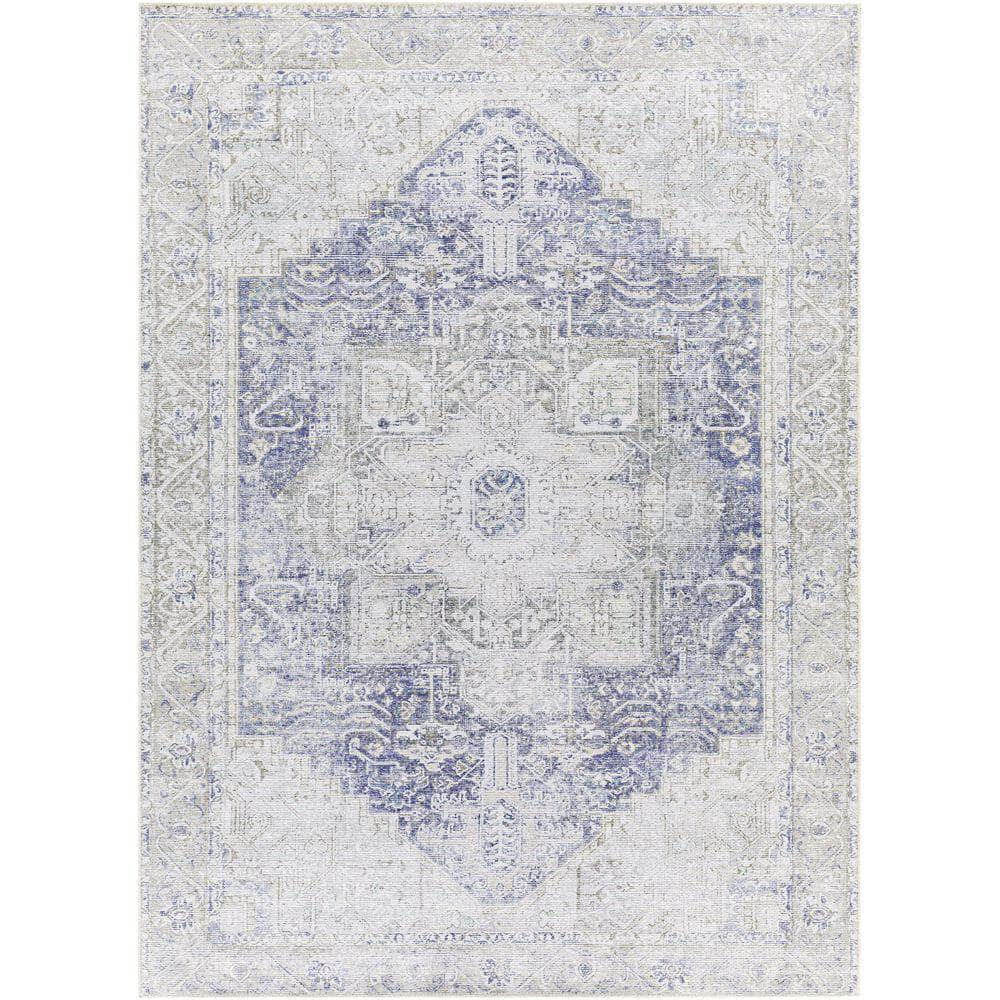 Machine Woven AML-2363 White, Medium Gray Rugs #color_white, medium gray