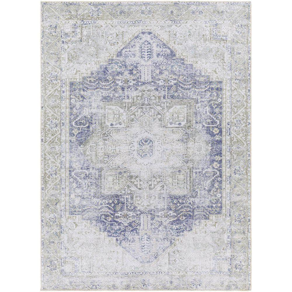 Machine Woven AML-2363 White, Medium Gray Rugs #color_white, medium gray