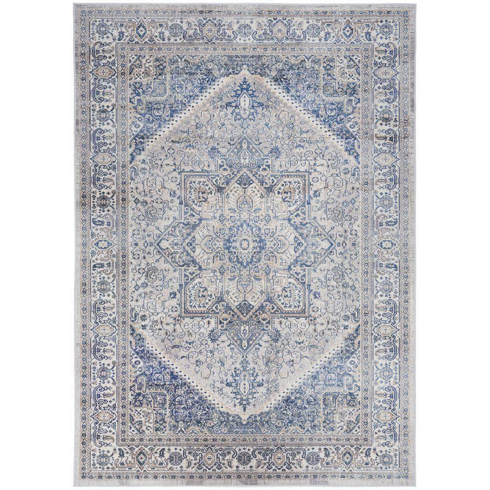 Vintage Home VNH01 Beige Blue Rug #color_beige blue