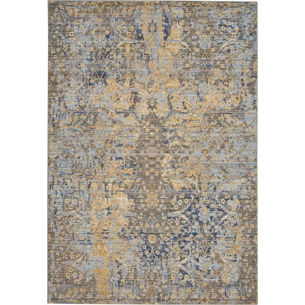 Majestic MST01 Beige/Blue Rugs #color_beige/blue