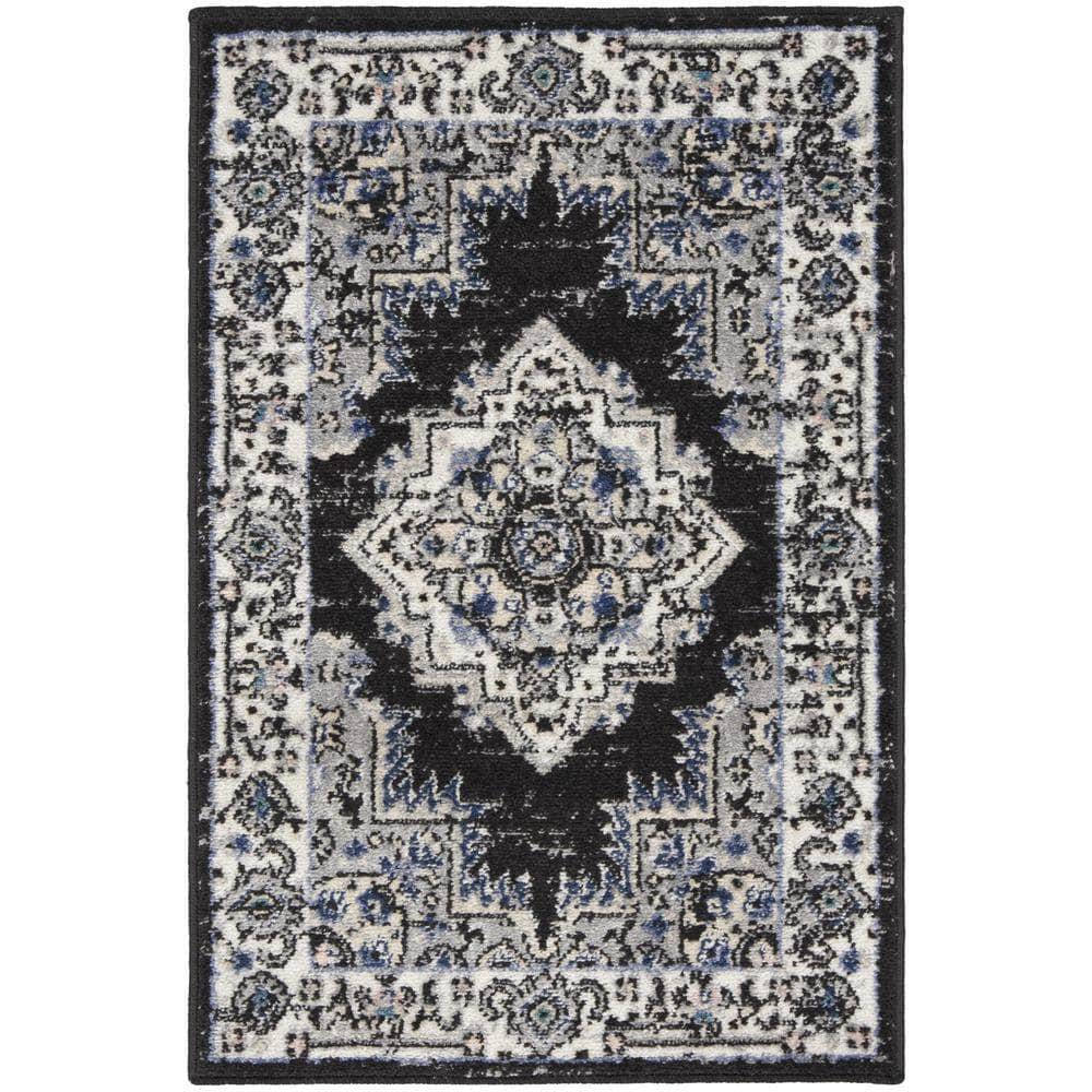 Passion PSN03 Black Ivory Rugs #color_black ivory