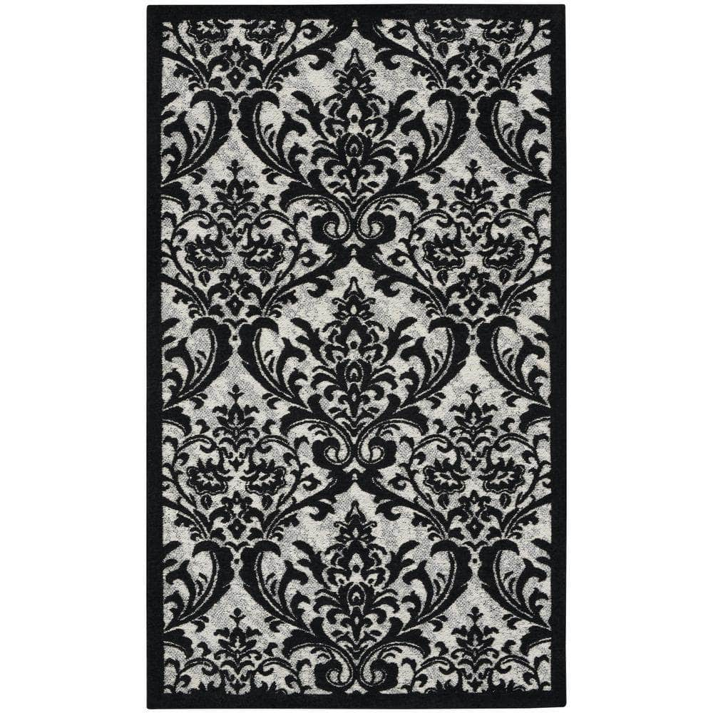 Damask DAS02 Black/White Rugs #color_black/white