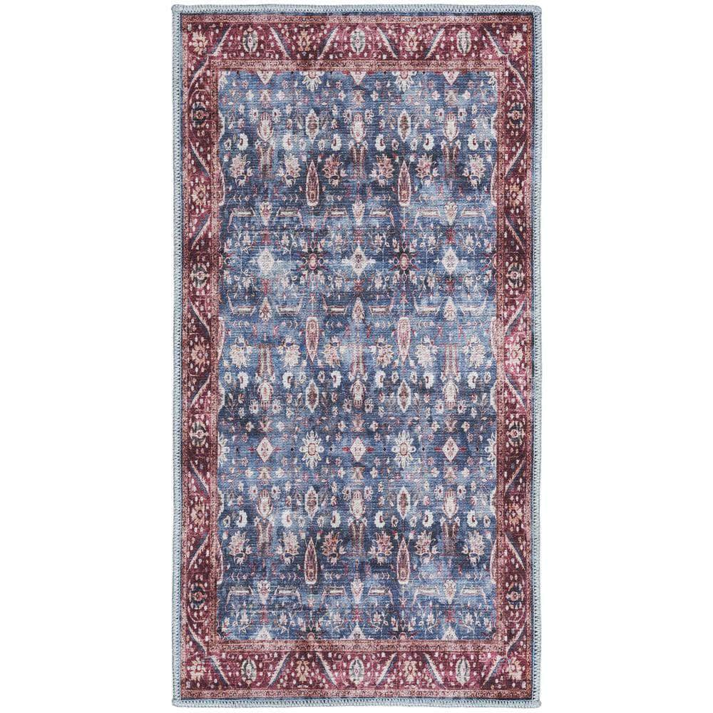 Brilliance Machine Washable WSB06 Blue Brick Rugs #color_blue brick