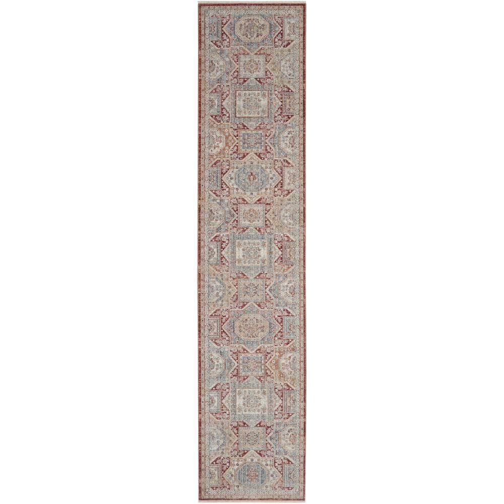 Enchanting Home ENH02 Blue/Brick Rugs #color_blue/brick