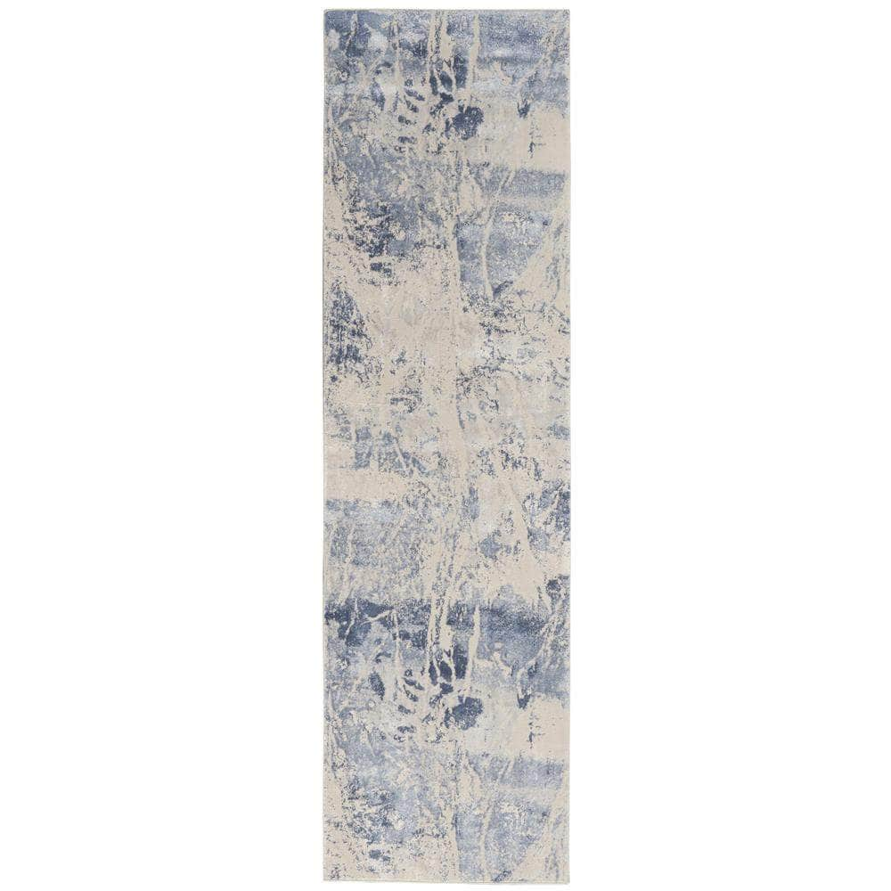 Sleek Textures SLE02 Blue/Cream Rugs #color_blue/cream