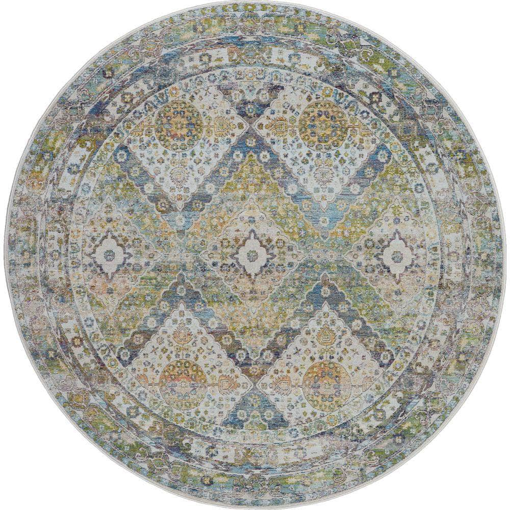 Global Vintage GLB07 Blue/Green Rugs #color_blue/green